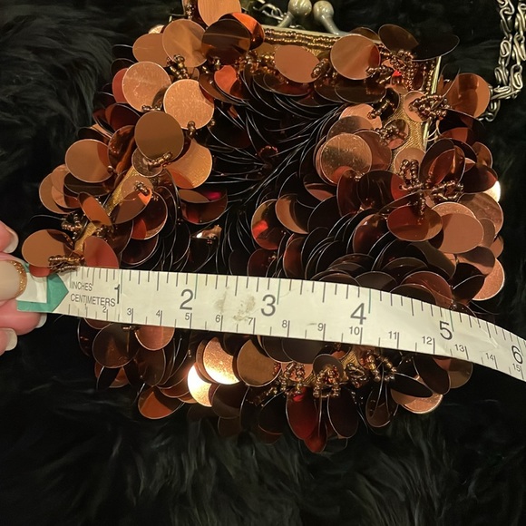 Small bronze large sequin bag - Picture 2 of 5